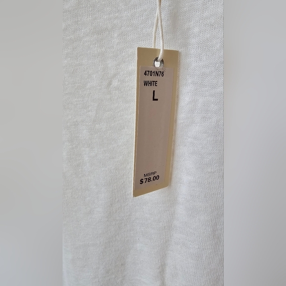 Max Studio London Cream Ivory Sleeveless Top Blouse Relaxed Fit Elastic Band L - Picture 6 of 9